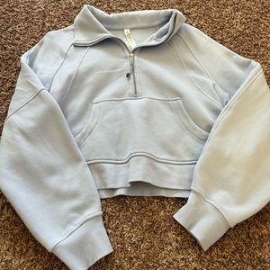 Lululemon funnel neck scuba blue linen